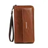 Cartera de Piel Sintética para Hombre con Múltiples Ranuras para Tarjetas Estilo Largo Casual de Gran Capacidad Bolso de Mano Multifuncional para Teléfono y Cambio