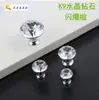 Fornecimento Handle de cristal K9 furo único liga de zinco Handle de diamante para gaveta Handle para porta de guarda-roupa Handle transparente para armário
