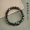 Pulsera de Obsidiana Oro y Plata Cabeza de Gato Garra de Gato Bendición Gato Regalo para Hombres y Novias Regalo Día de San Valentín Chino Pulsera de Pareja