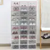 Caja de Almacenamiento Transparente al por Mayor de Plástico Espesor Extra Zapatera para Almacenamiento en Casa Zapatera Caja a Prueba de Polvo Tipo Cajón con Tapa abatible