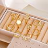 Juego de Anillos Geométricos de Estilo Metal de Aleación Línea de Lava Transfronterizo para Mujer Adornos de Mano Irregulares Brillantes Accesorios Yiwu para Hombre