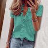 2025 Aliexpress Wish Amazon Ebay Transfronteiriço Europeu e Americano Verão Manga Curta Cor Pura Camisa Babados Camisa Feminina