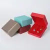 Caja para juego de joyería de cuero cepillado en ángulo recto, tamaño pequeño, para anillos, collares y pendientes, caja de tres piezas, caja de accesorios para joyería