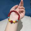 Pulsera de Cristal de Cinabrio de Contenido Medio Diseño de Arena Exquisito Pulsera del Año Animal Joyería para Hombres y Mujeres