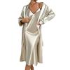 Camisón de encaje con cordones para mujer transfronterizo, traje de tirantes, ropa de casa de manga larga, primavera y verano, ropa exterior sexy para mujer, pijama de dos piezas