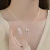 Colar de Prata Esterlina S925 com Pérola e Pedra da Lua para Mulheres, Design de Nicho, Moderno e Elegante, Não Desbota, Acessório de Corrente de Clavícula Empilhável