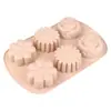 Molde para Hornear Pastel Molde de Silicona para Pastel Molde para Pastel al Vapor de 6 Pétalos Molde para Hornear Pudín Gelatina Molde para Suplemento Alimenticio