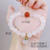 Pulsera de cristal rosa nueva para mujer, simple, retro, estilo nacional, ágata Yanyuan goteada, con cuentas, pulsera para estudiantes, pulsera para novias