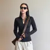 Cárdigan de Punto Blanco Lyocell Ajustado para Mujer, Nuevo Top Otoño/Invierno 2026, Camisa para Vestir por Capas, Talla Petite