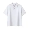 Nueva Camisa Polo de Verano 240g 65% Algodón Cómodo Algodón Piqué Doble Botón Diseño Creativo Botón de Contraste Manga Corta