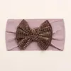 Nueva Diadema Elástica de Nylon para Bebé Otoño Europeo y Americano Accesorios para el Cabello a Cuadros de Terciopelo Dorado Diadema para Bebé