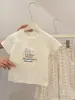 Camiseta de Verano Nueva Estilo Coreano de Pastel de Crema para Niñas, Top Elegante de Manga Corta para Bebés Niñas, Ropa Infantil de Moda