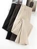Calças de Lã Femininas 2026 Inverno Novo Aconchegantes e Quentes Calças Cigarette de Lã Cintura Alta Slim-Fit Casuais Calças de Perna Reta