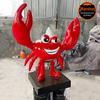 Escultura de caranguejo de fibra de vidro pronta para uso do fabricante, decoração de restaurante para produtos aquáticos internos, ornamentos de decoração