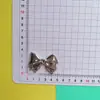 Pasador de Pelo de Plata Electrochapada con Forma de Lazo Agujero para Pegamento Crema Accesorios para Zapatos Joyería Hecha a Mano DIY Accesorios de Oso de Amor
