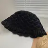 Sombrero de Pescador con Paja Hueca para Mujer en Verano, Transpirable Protector Solar, Protección Solar, Sombrero de Cubo Pequeño que Muestra la Cara, Circunferencia de Cabeza Grande, Sombrero Verde, Moderno