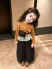 FHW Otoño Nuevo Cárdigan de Punto para Niñas Conjunto Único y Hermoso para Niños y Bebés Pantalones de Punto Versátiles de Lunares Estilo Coreano