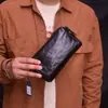 Bolso de Mano para Hombre Multifuncional Cruzado con Cremallera Multicapa para Teléfono Móvil Viajes al Aire Libre Objeto de Almacenamiento Portátil