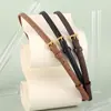 Cinturón Fino de Piel Genuina para Mujer, Accesorio de Nicho Estilo Diseñador para Vestidos, Cinturón Pequeño de Piel de Vaca de Primera Capa para Combinar con Vestidos, En Stock