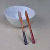Comércio exterior garfo de frutas de madeira japonês e coreano criativo moda de frutas sinal de dois dentes garfo sorvete sobremesa garfo utensílios domésticos