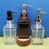 Desconto Atacado Retrô Quadrado Frasco de Álcool em Gel Frasco de Shampoo Gel de Banho Desinfetante Água Detergente Frasco Especial