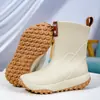 Botas de Lluvia Transfronterizas para Probarse para Hombres, Suela Gruesa, Ropa Exterior Cómoda, Botas de Agua Calientes Versátiles para Padres e Hijos, Zapatos de Goma Impermeables para Acampar y Jugar