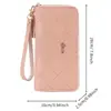 Cartera Larga Estilo Coreano para Mujer con Bolsillo para Teléfono Móvil Cartera Simple Bolso de Mano con Cremallera y Borla Larga para Mujer