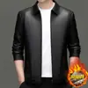 Nuevo Producto 2025 Chaqueta de Cuero para Hombre Primavera y Otoño Chaqueta para Hombre Cuello Alto Holgada Casual Chaqueta de Cuero Chaqueta de Moda para Hombre