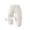 Calça de algodão infantil 40g, roupinha térmica de algodão puro para recém-nascido, calça de baixo unissex para bebê que protege a barriga, com abertura entre as pernas