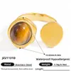 Anel Europeu e Americano de Aço Inoxidável Estilo Ins Personalizado com Pedras Preciosas Incrustadas Luxo Acessível Alta Qualidade Banhado a Ouro 18K Joias que Não Desbotam