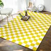 Alfombra de Sala de Estar a Cuadros Retro Transfronteriza a Cuadros Ajedrez Blanco y Negro Dormitorio Mesita de Noche Sofá Mesa de Centro Felpudo Alfombra Completa