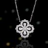 Collar con Bucle de Trébol de Cuatro Hojas de la Suerte Plateado para Mujer Plata de Ley 925 Cadena para Clavícula de Nicho de Alta Gama Joyería Accesorios Transfronterizos