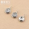 925 Accesorios de plata Intime vintage mantra de seis palabras colgante pequeño con el carácter fu hecho a mano DIY anillo pulsera colgante