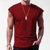 Amazon Transfronterizo Camiseta de Verano Nueva sin Mangas para Hombre Adolescentes Casual Suelta Color Sólido Delgada Camiseta Chaleco de Hombro para Hombre