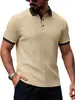Camisa tipo polo de manga corta para hombre, jacquard texturizado, estilo americano, talla europea, verano, color block, casual, hecho a medida, de Amazon, transfronteriza