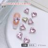 Arte de Unhas Cristal Coração de Pêssego Torto Diamante Fundo Pontiagudo Joias Grande e Pequeno Celebridade da Internet Quente Coração Super Brilho Unha Diamante Coração Torto Atacado