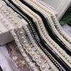 Venta al por mayor spot del fabricante banda elástica cinta perla bordado a mano encaje a máquina encaje accesorios de ropa DIY