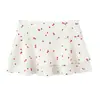 Atacado de Moda Feminina Transfronteiriça 2026 AliExpress INS Mais Vendido Estampa de Morango Camisa em Camadas Textura de Cetim de Seda + Minissaia