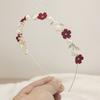 Luz luxo rosa banda de cabelo Internet celebridade feminina Mori fada Pearl Flower fina headband estilo antigo cheongsam cocar de noiva