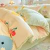 Conjunto de Cama Estudantil de Algodão Puro Fresco de Quatro Peças para a Temporada Estudantil com Capa de Edredom, Lençol de Elástico e Conjunto de Três Peças, Roupa de Cama Modelo Novo 2025
