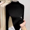 Top de punto base con cuello medio alto de encaje Guangzhou Otoño/Invierno Ropa interior Adelgazante Suave y pegajoso Cálido Top moderno