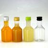 Garrafa Plástica Transparente Pequena para Pet 50ml, Garrafa Pequena de Vinho de Whiskey, Tampa de Alumínio Descartável, Garrafa Dispensadora de Vinho de Frutas