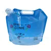 Bolsa de Agua Potable Personalizada de 5L Bandolera Bolsa con Boquilla Auto-Soportante Bandolera para Exteriores Anti-Presión Plegable Bolsa de Almacenamiento de Agua Viaje Picnic