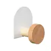 8 Piezas Color Dopamina Bloqueo de Color Madera Maciza Gancho Adhesivo Sin Taladro Colgador de Puerta Trasera Baño Pasillo Pared Gancho de Ropa Sin Costuras
