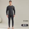 Ropa interior térmica de lana para hombres de mediana edad y ancianos, cuello medio, forro polar, traje engrosado, acolchado de tres capas, ropa súper gruesa y cálida para ancianos