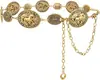 Corrente de Cintura de Corrente de Metal Retrô Europeia e Americana Feminina Decorativa Versátil de Verão Combinando com Saia Vestido Terno Cinto Feminino Largo