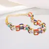 Pulsera de Acero de Titanio para Mujer Pulsera de Color Dopamina con Goteo de Aceite Acero Inoxidable de Lujo Ligero Gama Alta Joyería que No se Desvanece