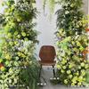 Cascada de puerta verde amarillo, fábrica de flores artificiales, arco pequeño verde fresco, flores suaves para boda, flores falsas al por mayor