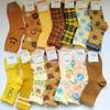 Calcetines de Corea del Sur colección de calcetines amarillos amarillo claro amarillo amarillo amarillo amarillo amarillo limón amarillo naranja amarillo amarillo ganso calcetines de mujer cintura calcetines de algodón