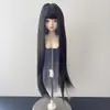 Tiro real Bloqueo de color Nueva muñeca BJD Usa cabello sintético Seda suave Flequillo de 3 puntos 4 puntos 6 puntos Peluca de cabello largo liso Tocado